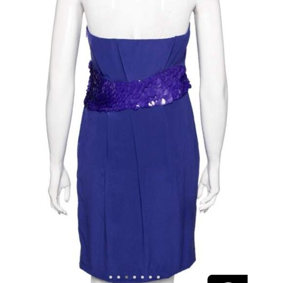 Versace Sz 42 IT Royal Blue Strapless Sequin Embellished Cocktail Dress - Picture 3 of 12